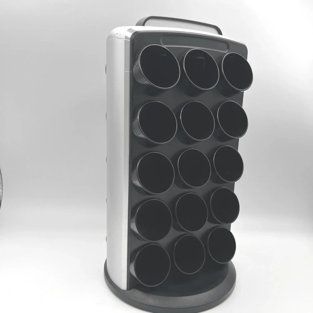 Keurig K-Cup Pod Carousel Rotating Coffee Storage Tower Silver Black 30 Capacity